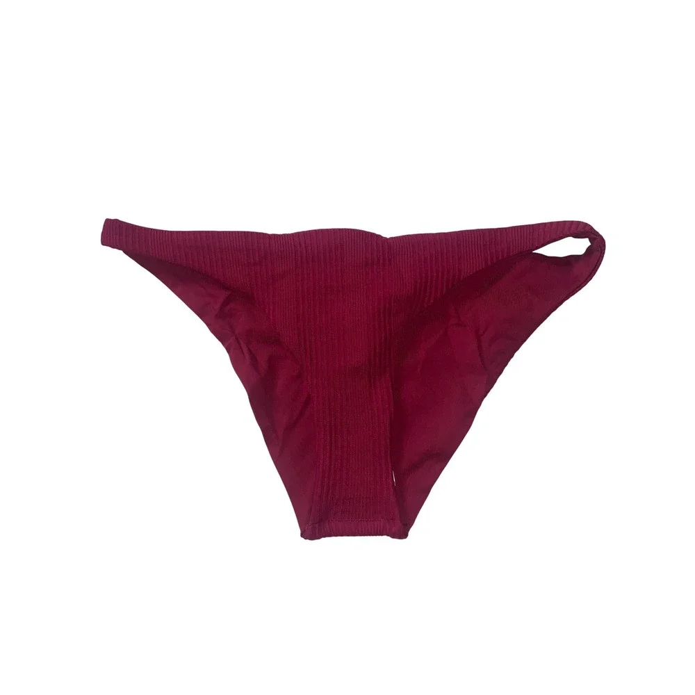 L Space Camacho Ribbed Bikini Bottoms Swimwear Red